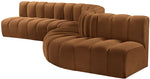 Arc - Velvet 7 Piece Modular Sofa - Saddle