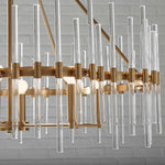 Crystal - Stick 8 Light Chandelier - Brass