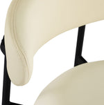 Lupita - Vegan Leather Upholstered Bar Stool (Set of 2) - Cream / Matte Black