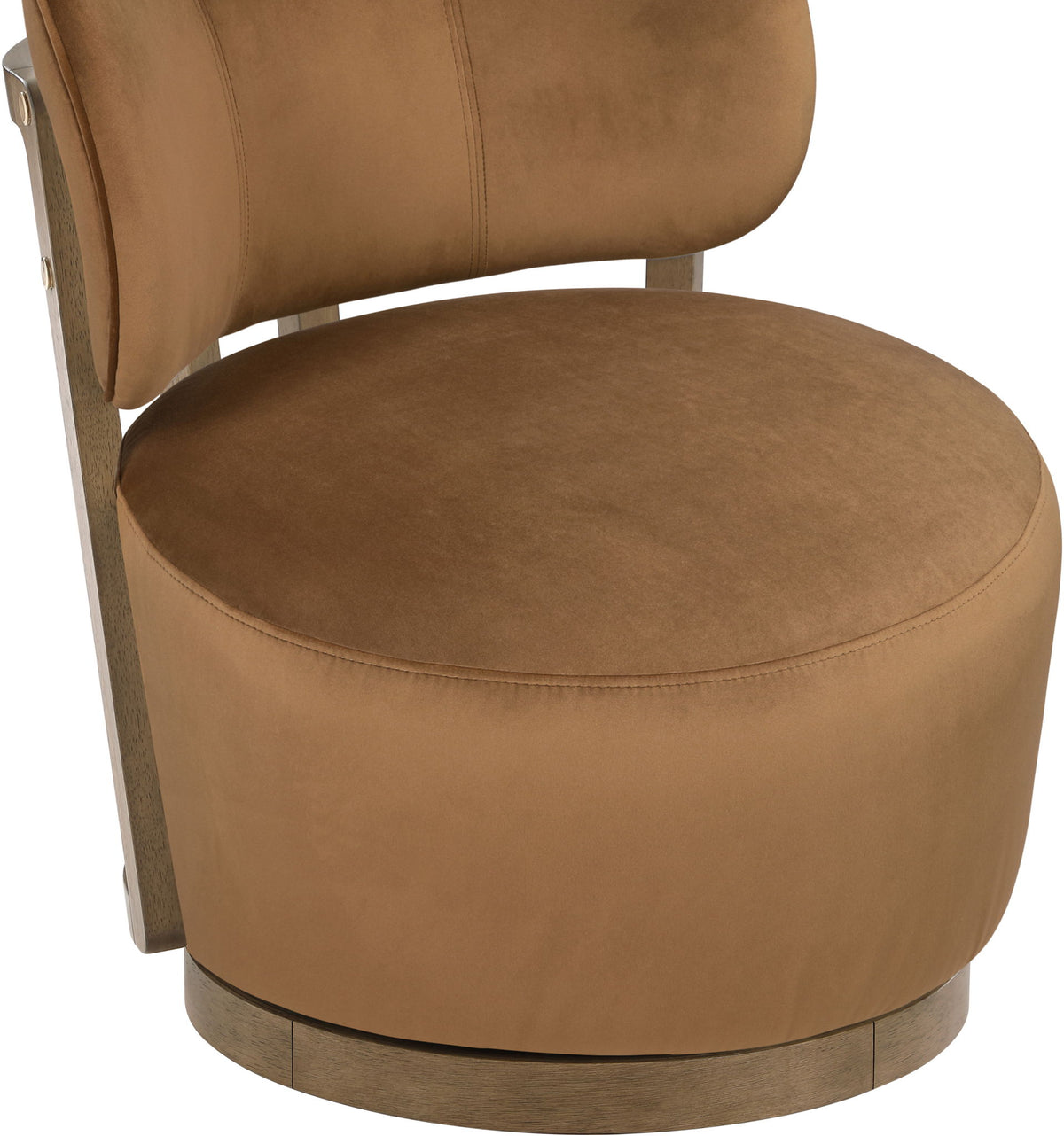 Elara - Velvet Upholstered Swivel Accent Chair - Stained Brown