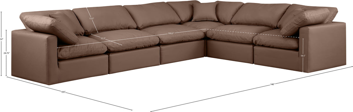 Indulge - Faux Leather 6 Piece Modular Corner Sectional