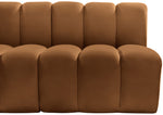 Arc - Velvet 4 Piece Corner Modular Sofa - Saddle