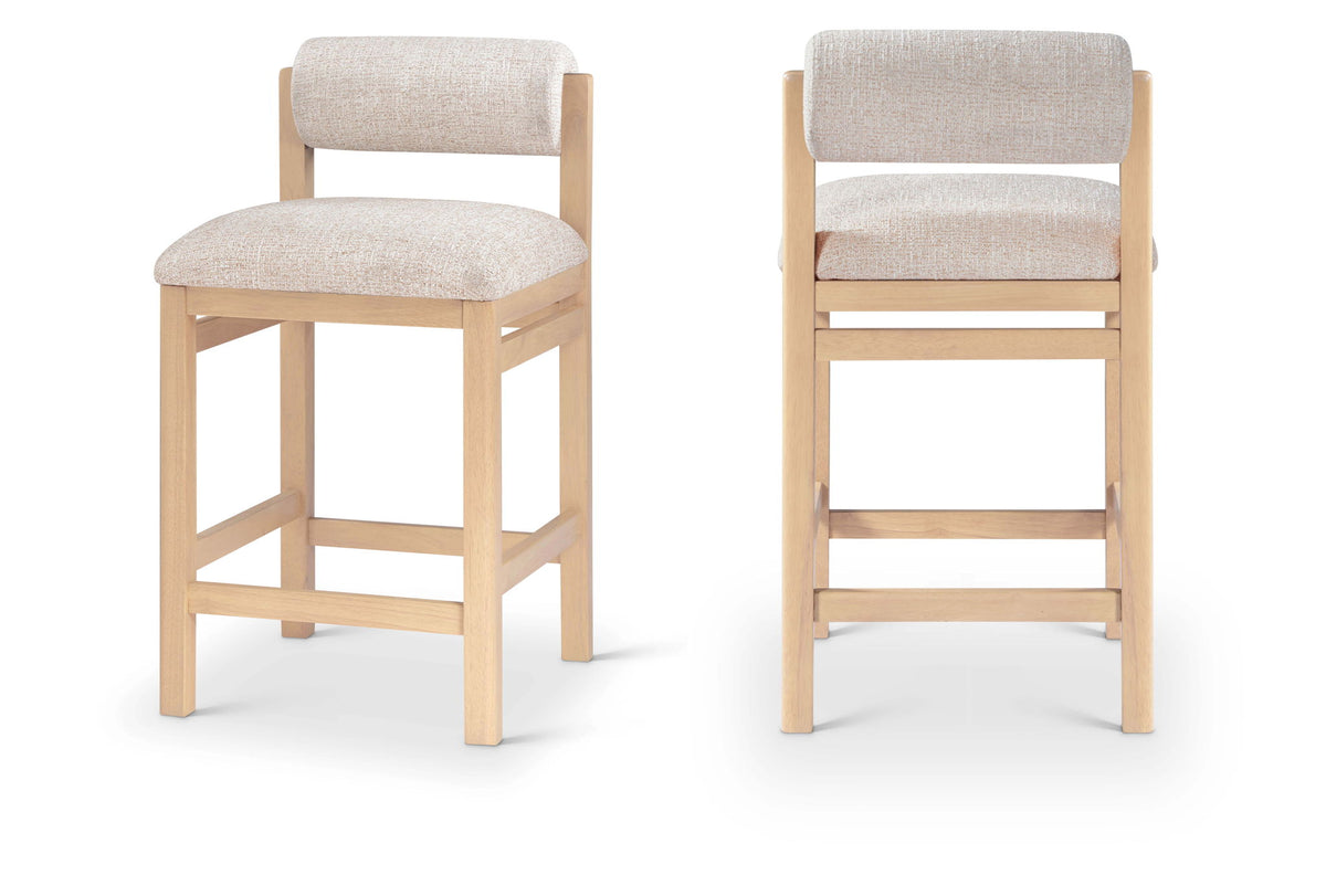 Roundhill - Fabric Counter Stool - Natural Frame
