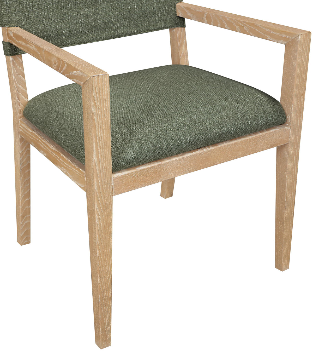 Avon - Linen Textured Performance Fabric Upholstered Dining Arm Chair