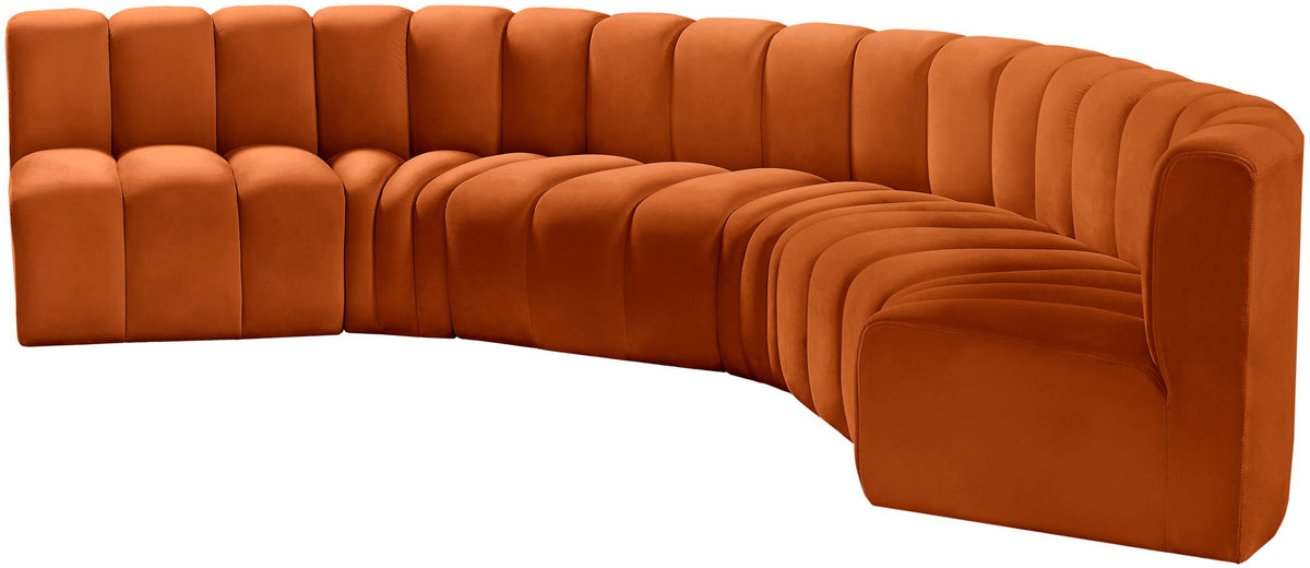 Arc - Velvet 6 Piece U-Shaped Modular Sofa