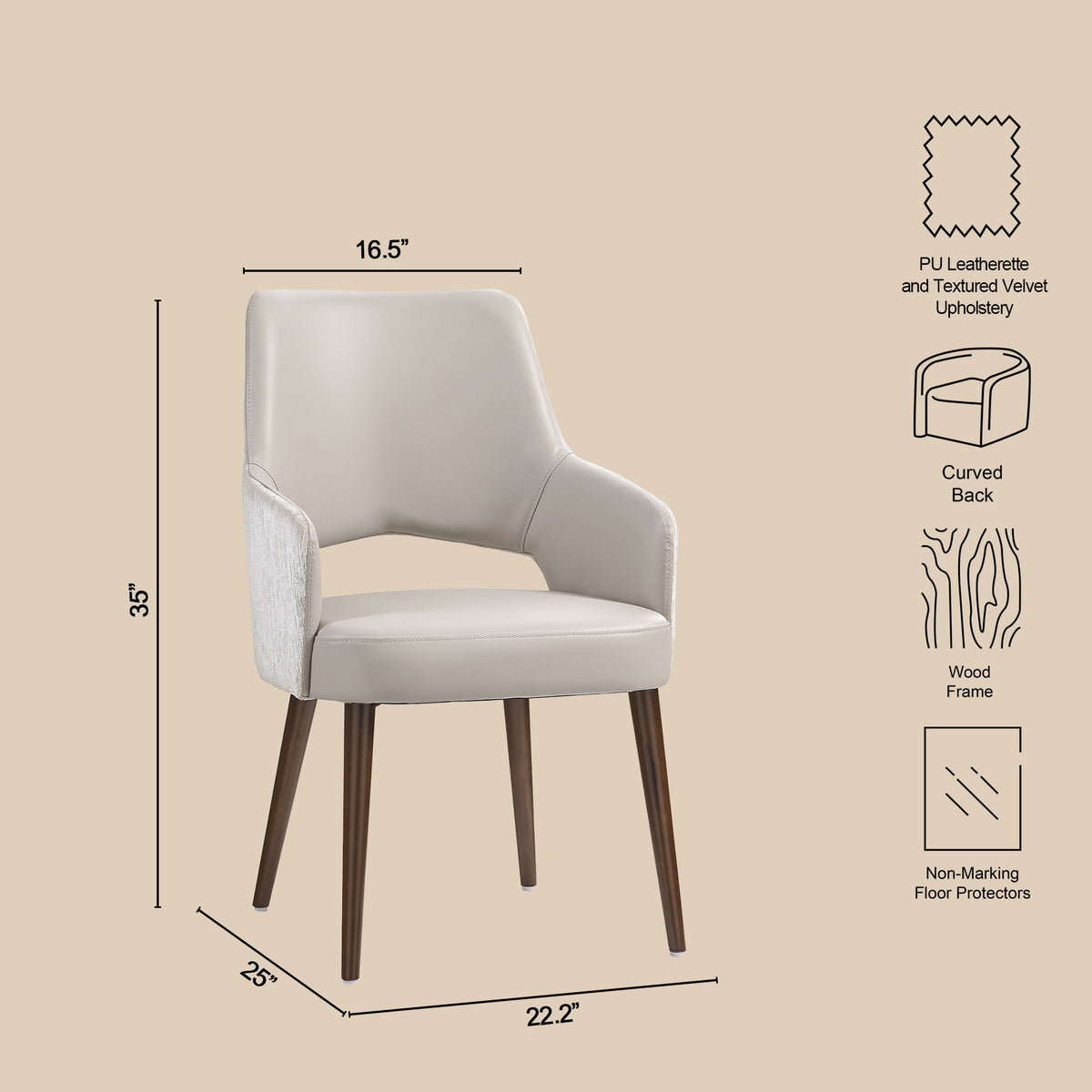Manhattan Liora - Wood Upholstered Armchair