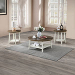 Flaherty - 3 Piece Occasional Set (1 Coffee & 2 End Tables) - Brown / White