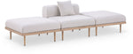 Laguna - 3 Piece Resilient Water Resistant Fabric Outdoor Patio Armless Modular Sofa