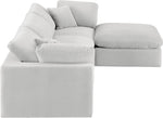 Comfy - 4 Piece Velvet Modular Sectional With Chaise - White