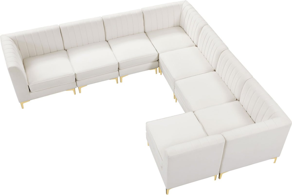 Alina - 8 Piece Velvet Modular Sectional