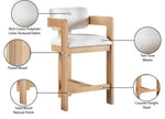 Sacha - Linen Stool With Natural Base