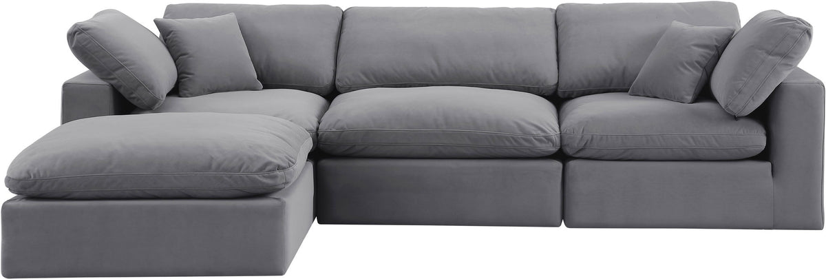 Comfy - 4 Piece Velvet Modular Sectional With Chaise