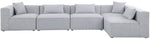 Cube - Linen 5 Piece Modular Sectional