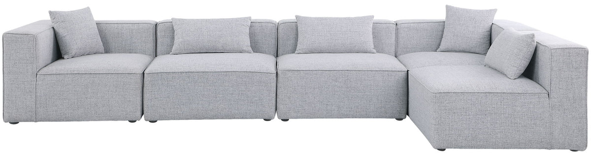 Cube - Linen 5 Piece Modular Sectional