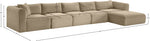 Shaggy - Fabric 5 Piece Modular Sectional With Chaise