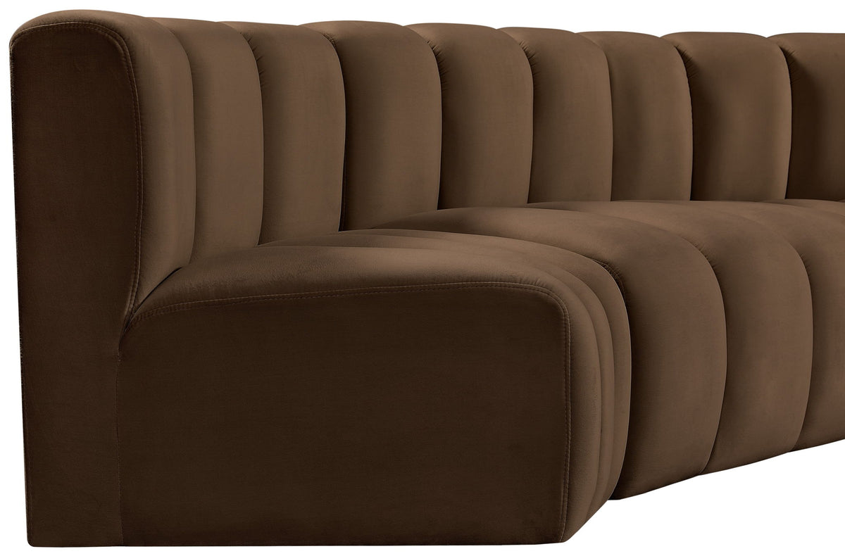 Arc - Velvet 4 Piece L-Shaped Modular Sofa