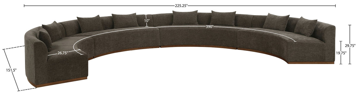 Avanti - Chenille Fabric Upholstered 4 Piece Modular Sectional
