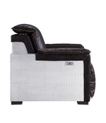 Misezon - Power Motion Recliner - Dark Top Grain Brown Leather & Aluminum