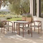 Cove - Eucalyptus & Rope 5-Piece Outdoor Dining Set - Brown & Almond milk
