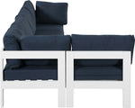 Nizuc - Outdoor Patio 5 Piece Modular Sectional With White Frame