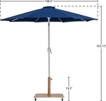 Fiji - Aluminum Patio Umbrella With Square Teak And White Base
