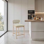 Riccio - Stool - Natural And Gold Frame