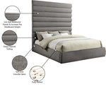 Adam - Chenille Fabric Bed With 89" Headboard
