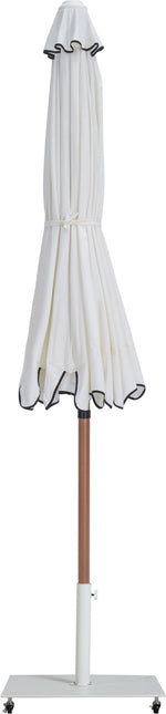 Amalfi - Aluminum Patio Umbrella - White Base / Light Brown Pole