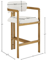 Aurum - Linen Textured Fabric Upholstered Counter Stool