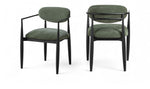 Riccio - Fabric Dining Arm Chair (Set of 2) - Black Frame
