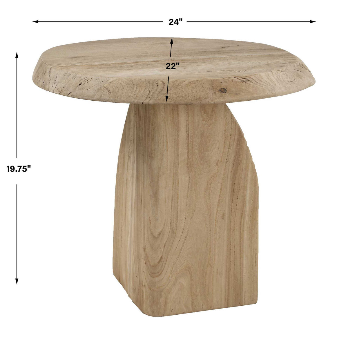 Tiernan - Reclaimed Oak Round Side Table - Woodtone