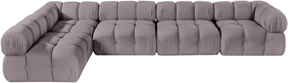 Orin - Velvet 5 Piece Modular Sectional