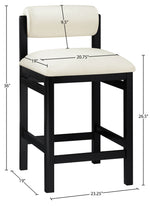 Roundhill - Faux Leather Counter Stool - Black Frame