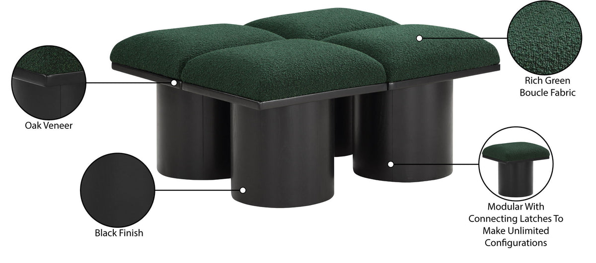 Pavilion - 4 Piece Modular Bench With Black Base