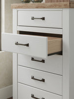 Savonport - Five Drawer Chest - White / Brown