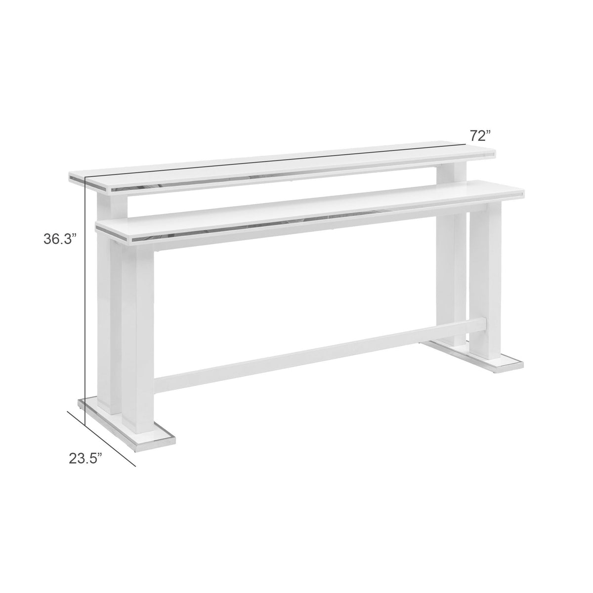 Amanda - 72" Rectangle Wood Console Table - White