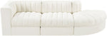 Rummi - Velvet Performance Fabric Upholstered 3 Piece Modular Sectional