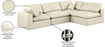 Comfy - 4 Piece Faux Leather Modular Armless Sectional