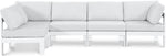 Nizuc - Outdoor Patio 5 Piece Modular Sectional With White Frame