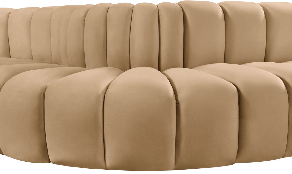 Arc - Velvet 6 Piece Curved Modular Sofa