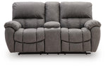 Bakerstein - Power Reclining Loveseat/Console/Adjustable Headrest - Galaxy