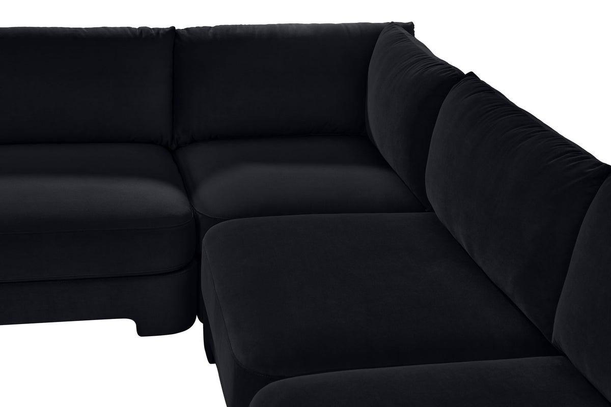 Hammond - Velvet Performance Fabric Upholstered 5 Piece Armless Sectional