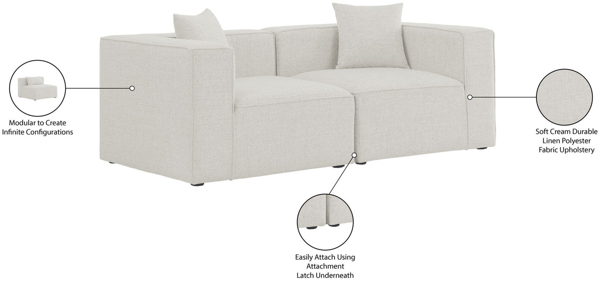 Cube - Linen Modular 2 Seat Sofa