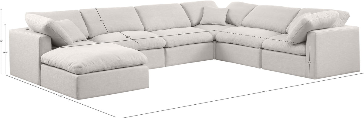 Indulge - Linen 7 Piece Modular Sectional