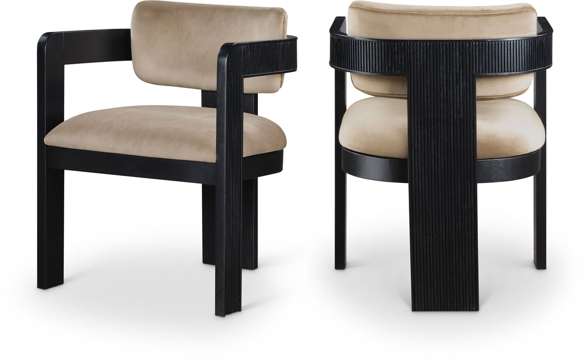 Sacha - Velvet Dining Chair With Black Base (Set of 2)