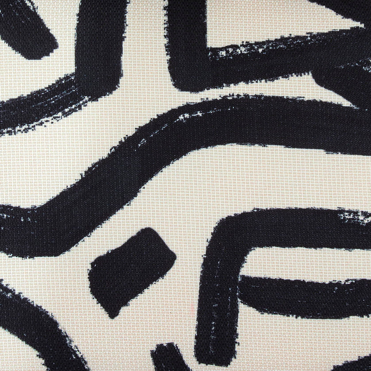 Pippa - Brushstroke Print Stool - Black / White
