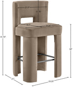 Zuno - Velvet Performance Fabric Upholstered Bar Stool (Set of 2)