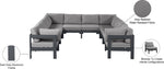 Nizuc - Outdoor Patio 10 Piece Modular Sectional With Gray Frame