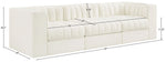 Rummi - Velvet Performance Fabric Upholstered 3 Piece Modular Sofa