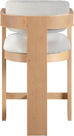 Sacha - Linen Stool With Natural Base